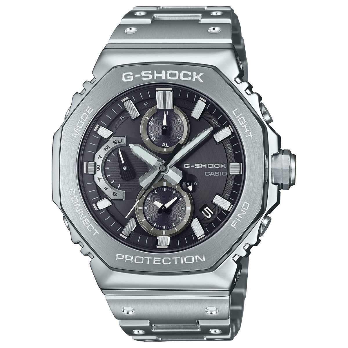 G-SHOCK カシオ Gショック CASIO GMC-B2100D-1AJF タフソーラー フルメタル シルバー ブラック クロノグラフ 腕時計 メンズ スマートフォンリンク