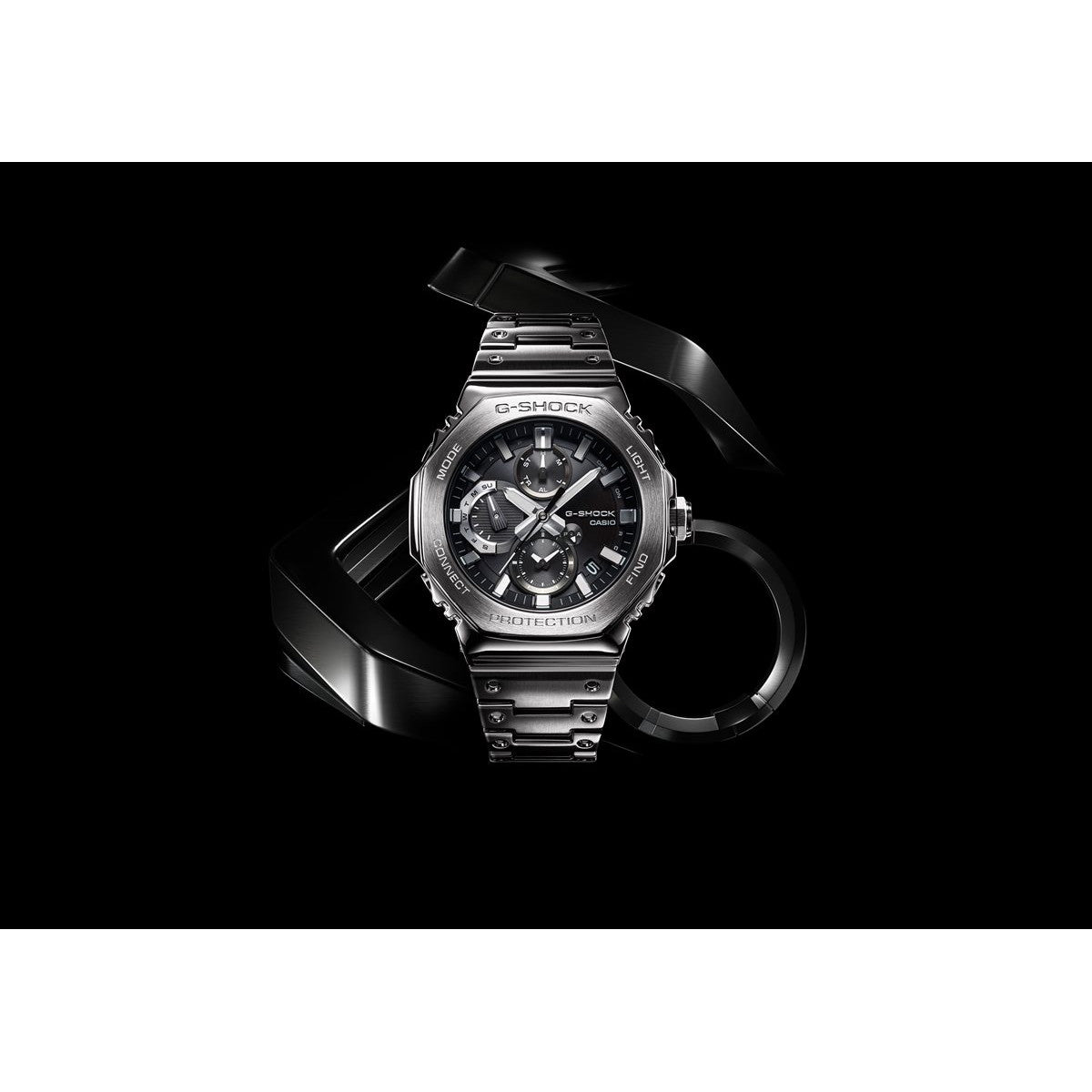 G-SHOCK カシオ Gショック CASIO GMC-B2100D-1AJF タフソーラー フルメタル シルバー ブラック クロノグラフ 腕時計 メンズ スマートフォンリンク【2024 新作】