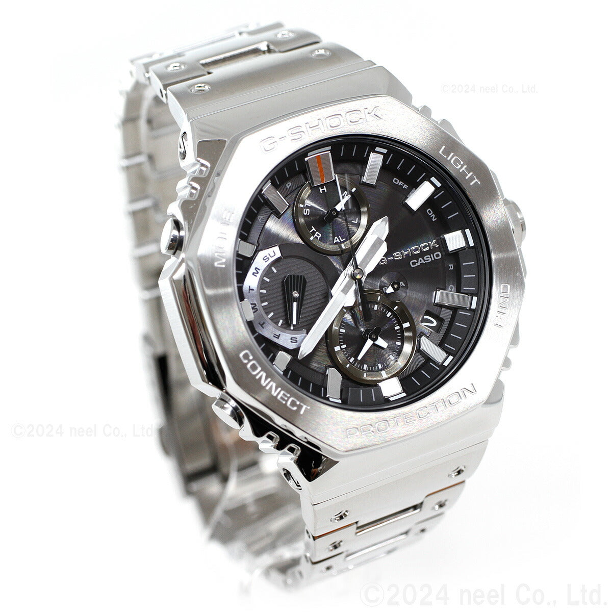 G-SHOCK カシオ Gショック CASIO GMC-B2100D-1AJF タフソーラー フルメタル シルバー ブラック クロノグラフ 腕時計 メンズ スマートフォンリンク