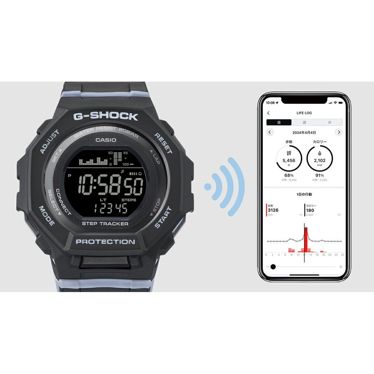 G-SHOCK カシオ Gショック CASIO デジタル 腕時計 GMD-B300-1JF 歩数計測機能 スマートフォンリンク【2024 新作】