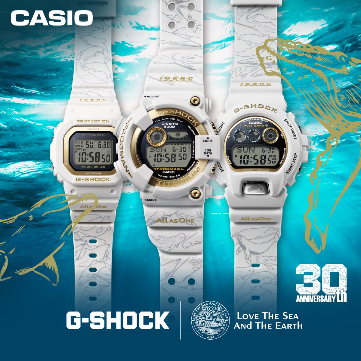 G-SHOCK 電波 ソーラー 電波時計 カシオ Gショック 腕時計 メンズ レディース GMD-W5601K-7JR イルカ Love The Sea And The Earth