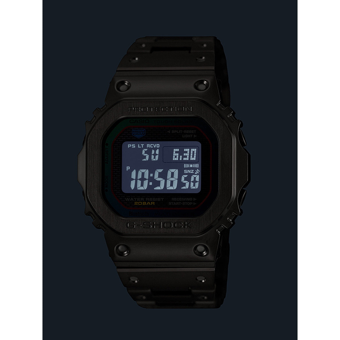 G-SHOCK カシオ Gショック CASIO GMW-B5000BPC-1JF タフソーラー 電波時計 腕時計 メンズ フルメタル オールブラック レインボーカラー