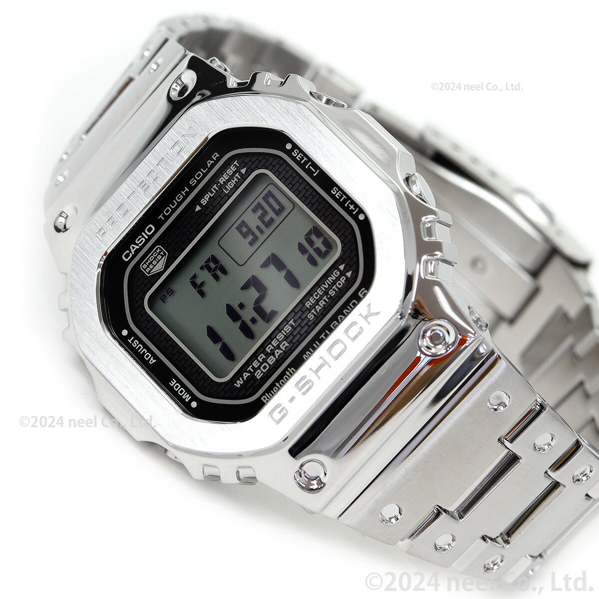 カシオ Gショック GMW-B5000D-1JF コネクテッド G-SHOCK Connected Bluetooth 対応 フルメタル 電波時計 ソーラー 腕時計 メンズ シルバー CASIO G-SHOCK 20気圧防水