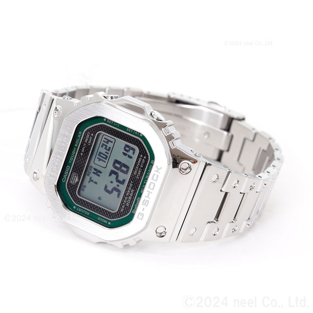 G-SHOCK カシオ Gショック CASIO GMW-B5000D-3JF タフソーラー 電波時計 腕時計 メンズ フルメタル シルバー グリーン スマートフォンリンク【2024 新作】