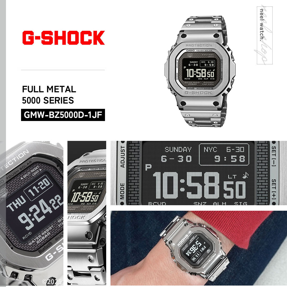 G-SHOCK カシオ Gショック CASIO GMW-BZ5000D-1JF タフソーラー 電波時計 腕時計 メンズ フルメタル シルバー MIP液晶 スマートフォンリンク