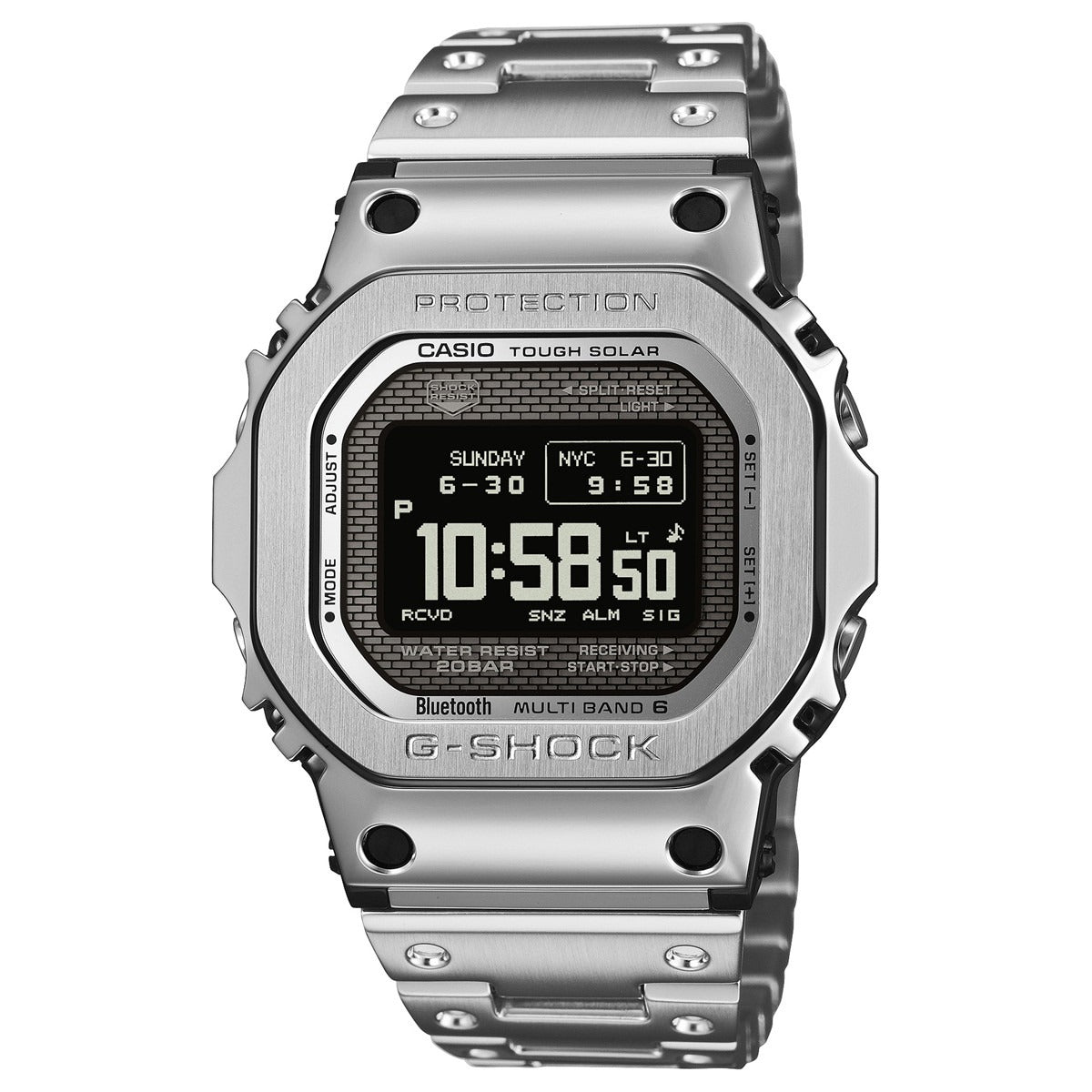 G-SHOCK カシオ Gショック CASIO GMW-BZ5000D-1JF タフソーラー 電波時計 腕時計 メンズ フルメタル シルバー MIP液晶 スマートフォンリンク