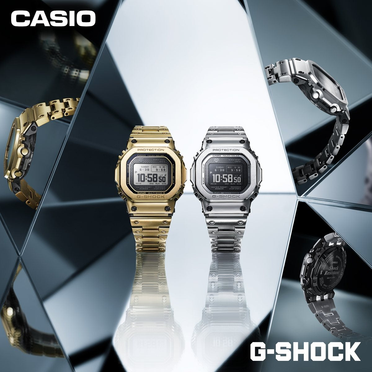 G-SHOCK カシオ Gショック CASIO GMW-BZ5000D-1JF タフソーラー 電波時計 腕時計 メンズ フルメタル シルバー MIP液晶 スマートフォンリンク