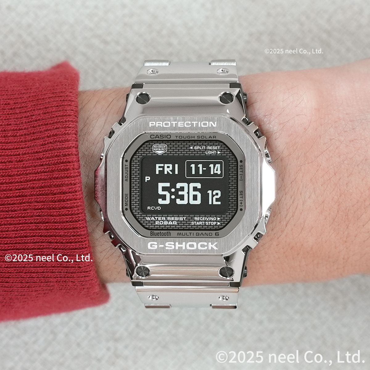 G-SHOCK カシオ Gショック CASIO GMW-BZ5000D-1JF タフソーラー 電波時計 腕時計 メンズ フルメタル シルバー MIP液晶 スマートフォンリンク