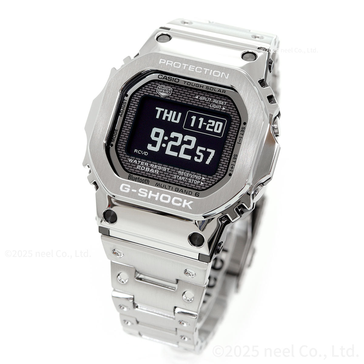 G-SHOCK カシオ Gショック CASIO GMW-BZ5000D-1JF タフソーラー 電波時計 腕時計 メンズ フルメタル シルバー MIP液晶 スマートフォンリンク