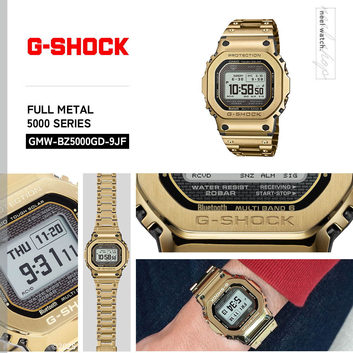 G-SHOCK カシオ Gショック CASIO GMW-BZ5000GD-9JF タフソーラー 電波時計 腕時計 メンズ フルメタル ゴールド MIP液晶 スマートフォンリンク