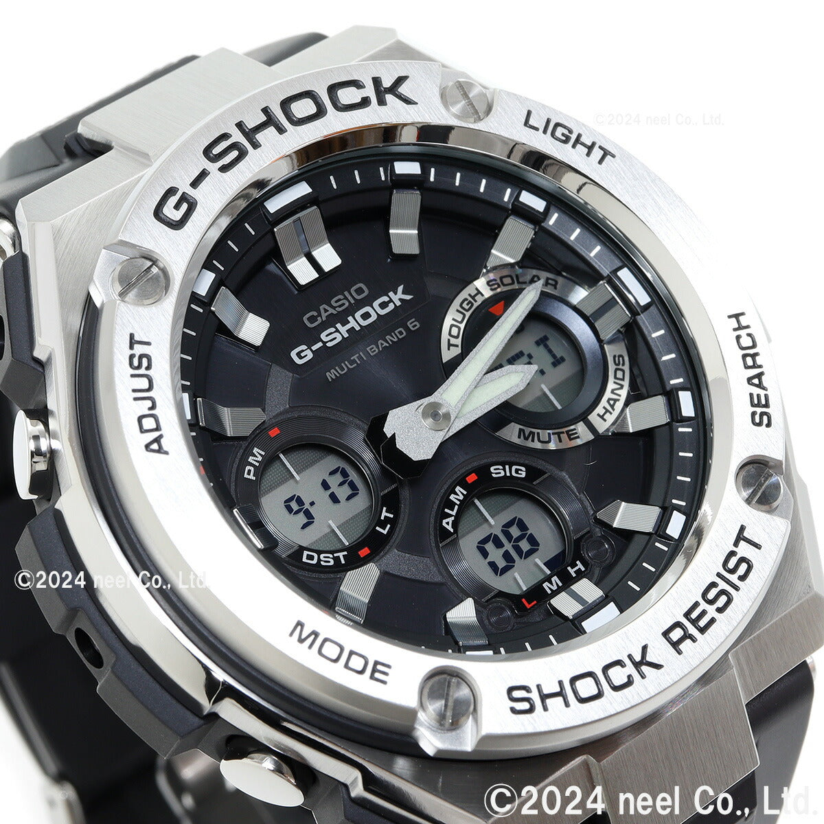 G-SHOCK ジーショック G-STEEL GST-W110-1AJF メンズ 腕時計 電波ソーラー アナデジ シルバー ブラック Gショック Gスチール CASIO