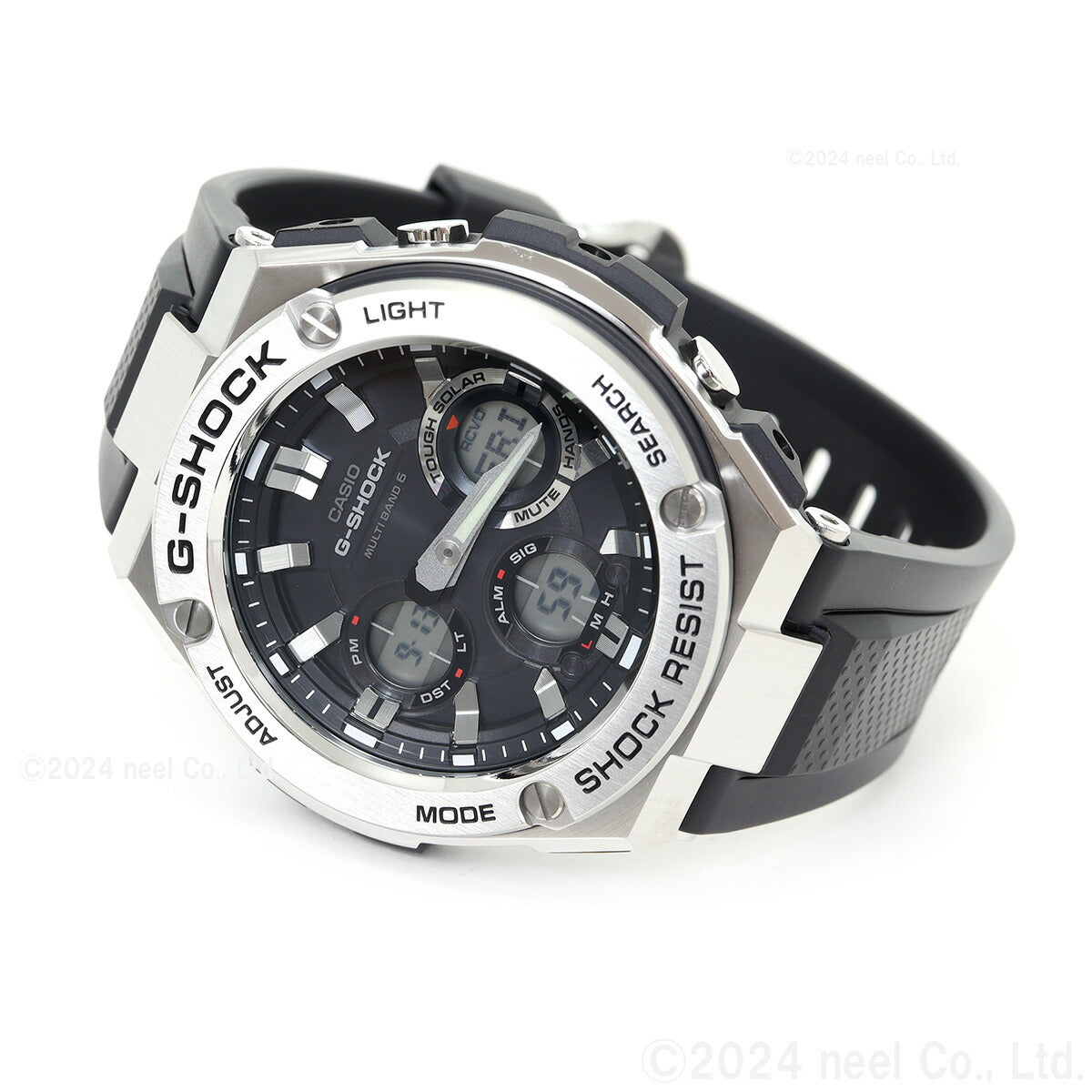 G-SHOCK ジーショック G-STEEL GST-W110-1AJF メンズ 腕時計 電波ソーラー アナデジ シルバー ブラック Gショック Gスチール CASIO