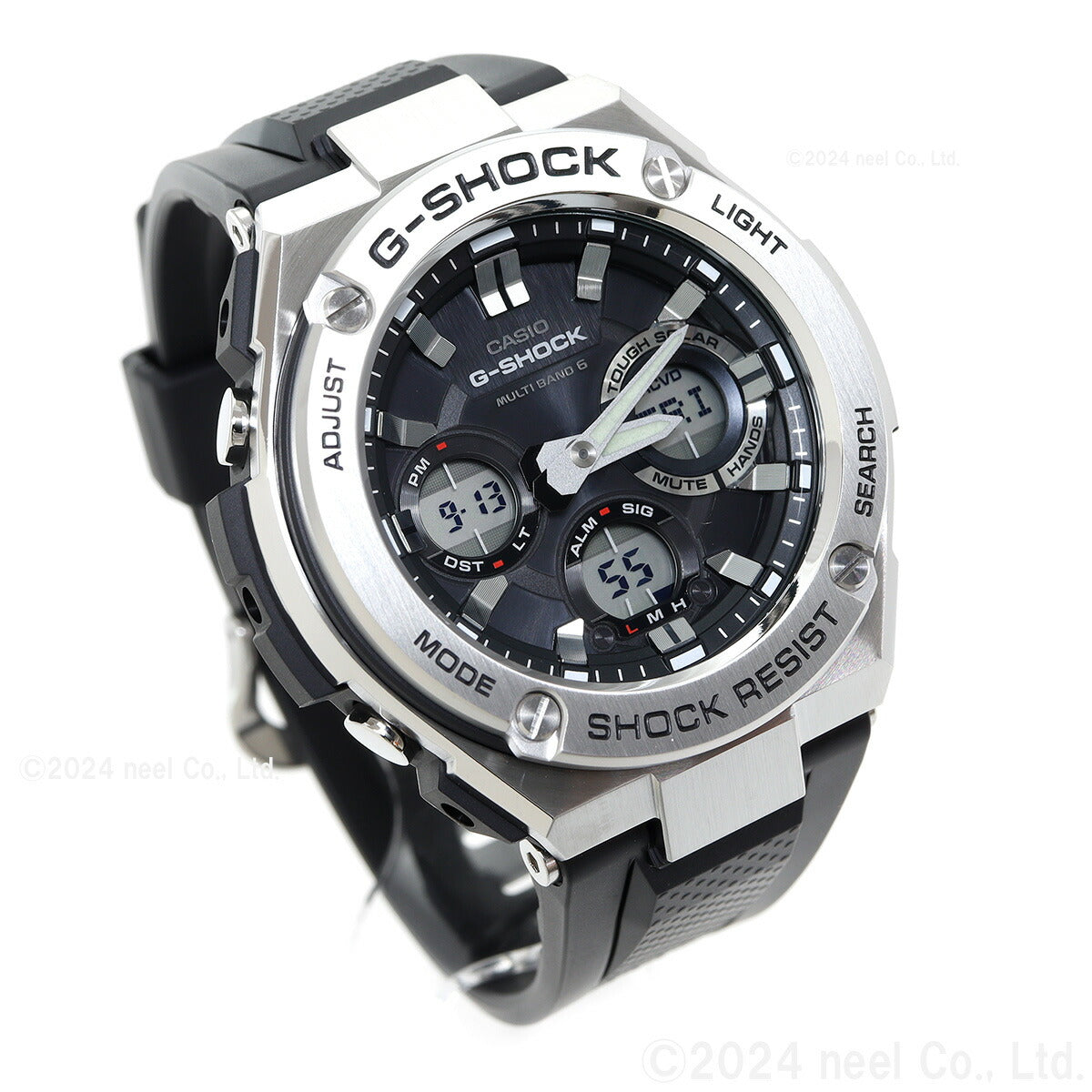 G-SHOCK ジーショック G-STEEL GST-W110-1AJF メンズ 腕時計 電波ソーラー アナデジ シルバー ブラック Gショック Gスチール CASIO