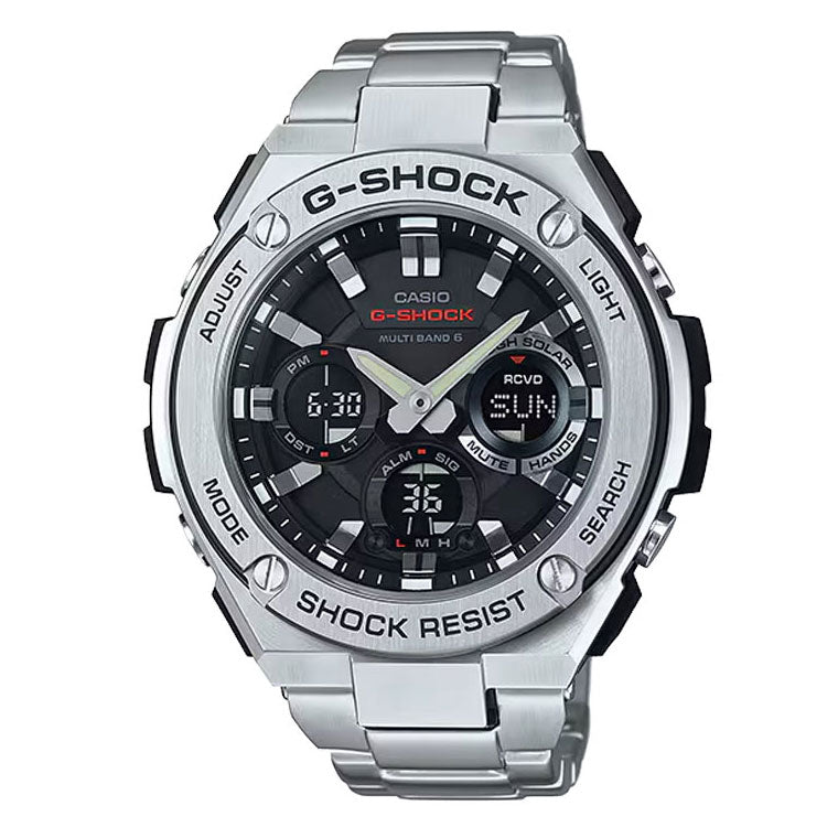 G-SHOCK 電波 ソーラー 電波時計 G-STEEL カシオ Gショック Gスチール CASIO 腕時計 メンズ アナデジ タフソーラー GST-W110D-1AJF