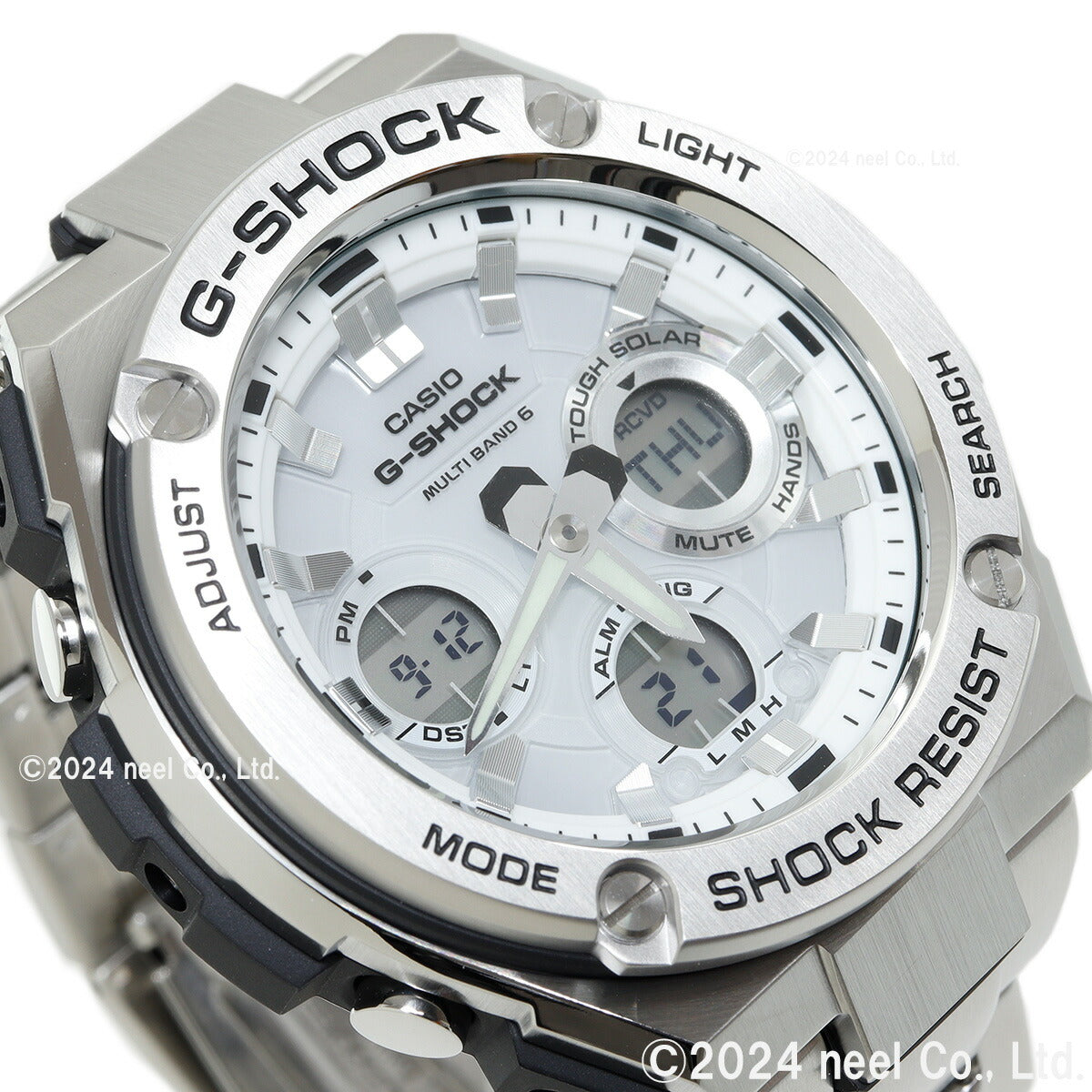 G-SHOCK 電波 ソーラー 電波時計 ホワイト 白 G-STEEL カシオ Gショック Gスチール CASIO 腕時計 メンズ アナデジ タフソーラー GST-W110D-7AJF