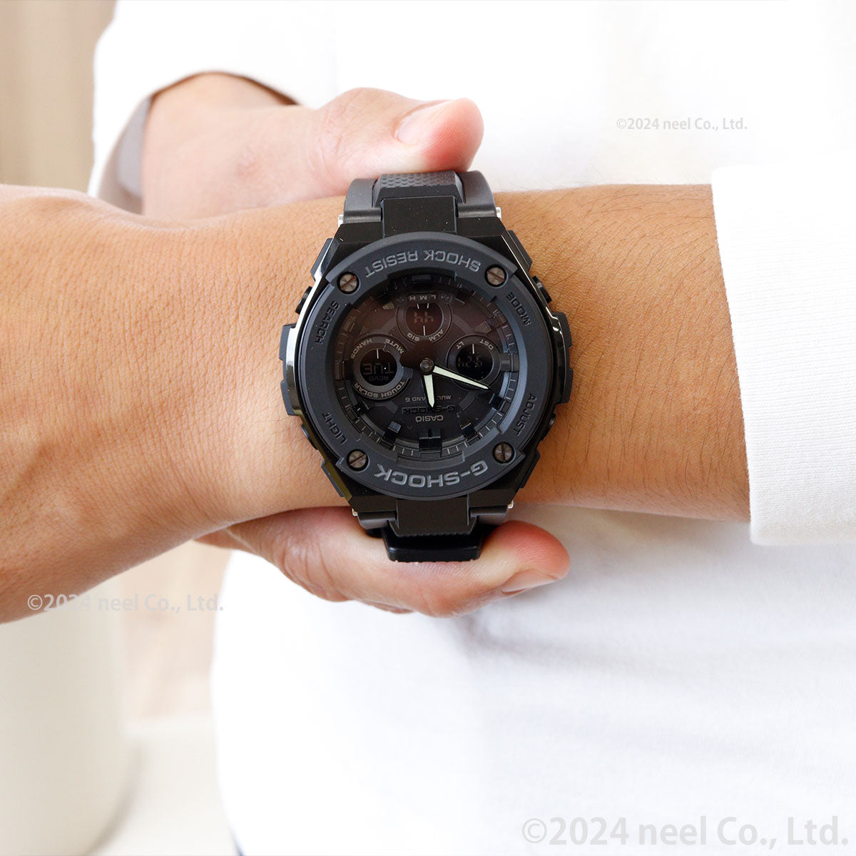 G-SHOCK ジーショック G-STEEL Gスチール GST-W300G-1A1JF メンズ 腕時計 電波ソーラー アナデジ ミドルサイズ オールブラック カシオ Gショック CASIO