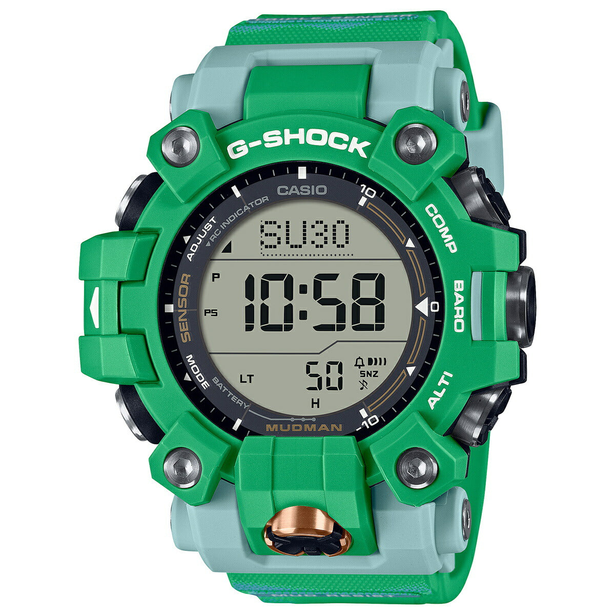 G-SHOCK 電波 ソーラー 電波時計 カシオ Gショック マッドマン MUDMAN 腕時計 メンズ MASTER OF G GW-9500KJ-3JR ヒロオビフィジーイグアナ Love The Sea And The Earth