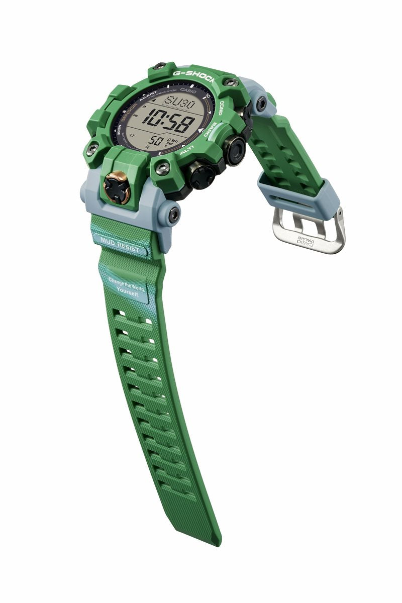 G-SHOCK 電波 ソーラー 電波時計 カシオ Gショック マッドマン MUDMAN 腕時計 メンズ MASTER OF G GW-9500KJ-3JR ヒロオビフィジーイグアナ Love The Sea And The Earth