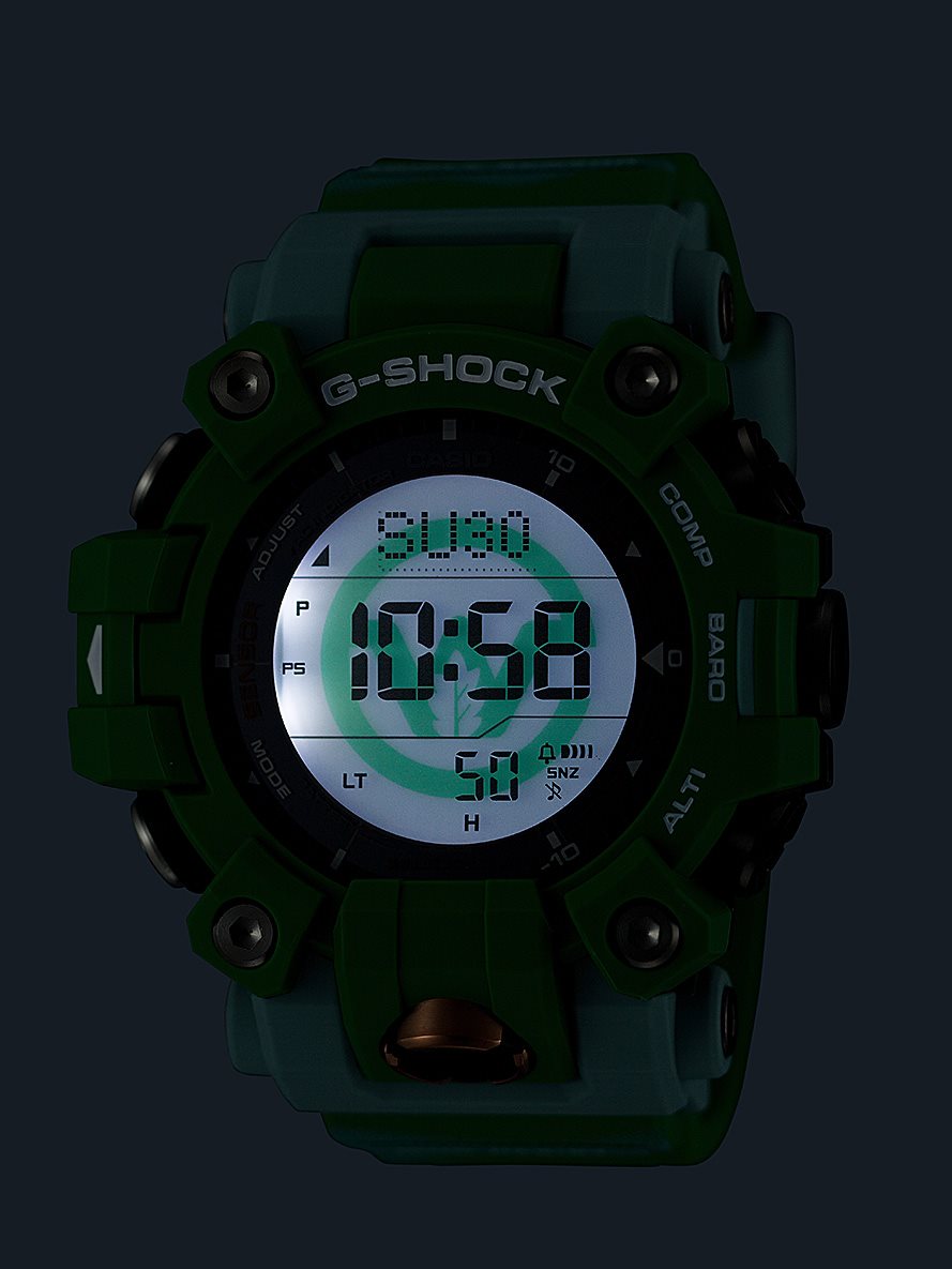 G-SHOCK 電波 ソーラー 電波時計 カシオ Gショック マッドマン MUDMAN 腕時計 メンズ MASTER OF G GW-9500KJ-3JR ヒロオビフィジーイグアナ Love The Sea And The Earth