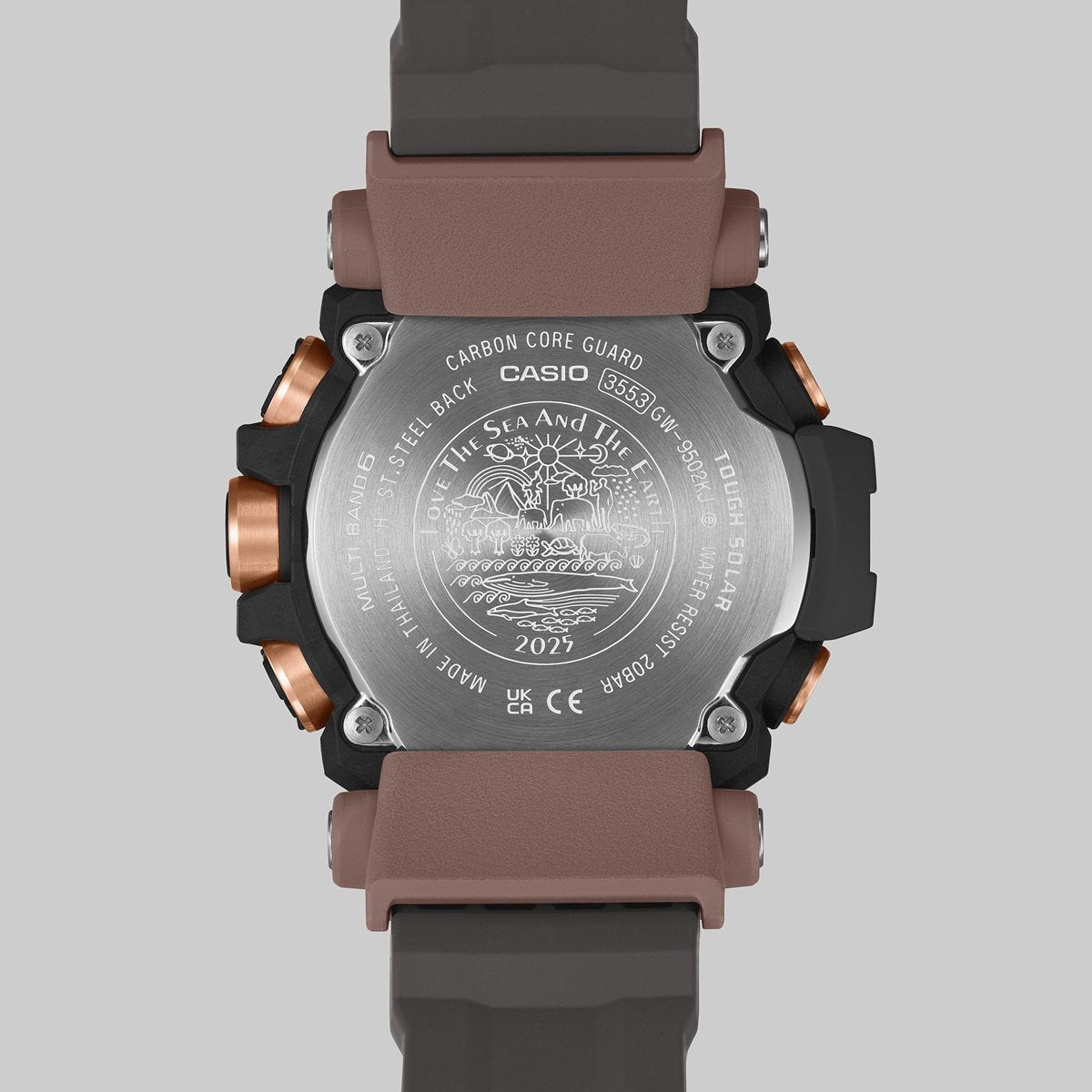 G-SHOCK 電波 ソーラー 電波時計 カシオ Gショック マッドマン MUDMAN CASIO 腕時計 MASTER OF G GW-9502KJ-8JR カバ Love The Sea And The Earth
