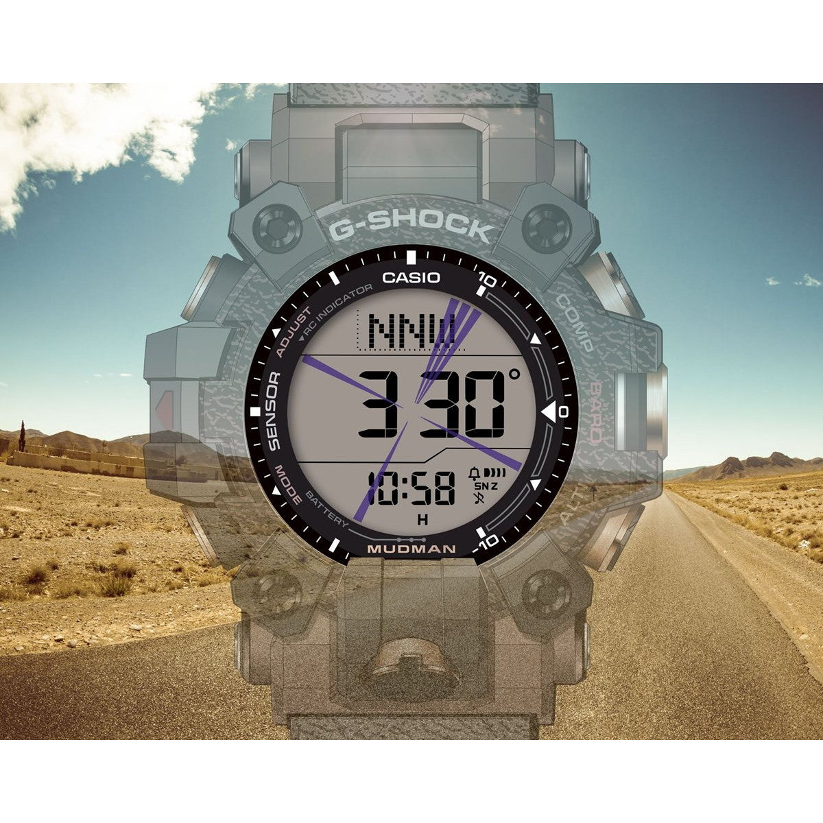 G-SHOCK 電波 ソーラー 電波時計 カシオ Gショック マッドマン MUDMAN CASIO 腕時計 MASTER OF G GW-9502KJ-8JR カバ Love The Sea And The Earth【2025 新作】