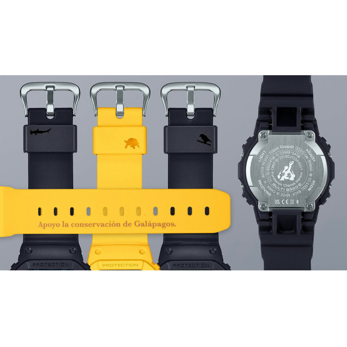 G-SHOCK 電波 ソーラー 電波時計 カシオ Gショック CASIO デジタル 腕時計 メンズ GW-B5600CD-1A3JR チャールズ・ダーウィン財団 コラボモデル ダーウィンフィンチ スカレシア