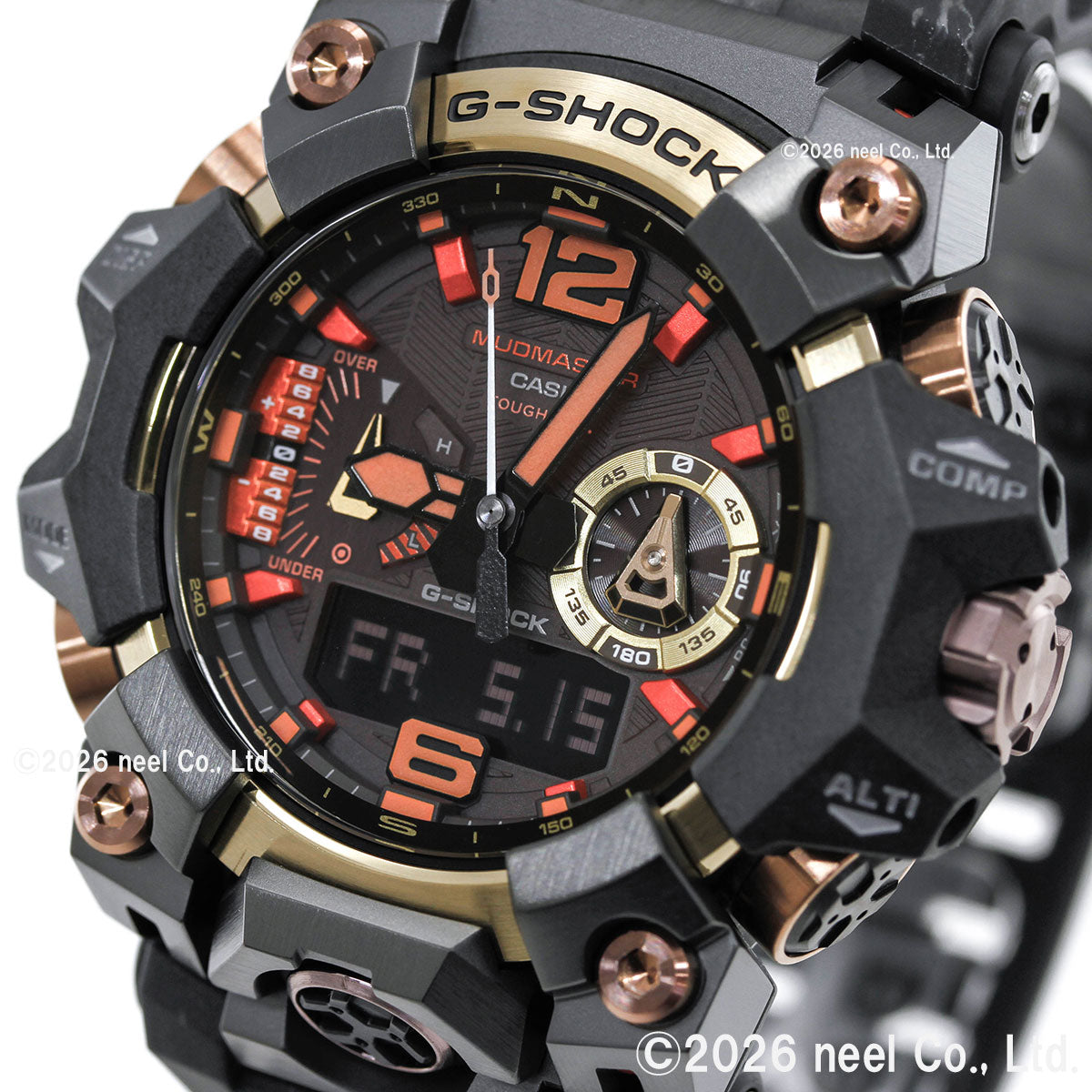 G-SHOCK 電波 ソーラー 電波時計 カシオ Gショック マッドマスター MUDMASTER CASIO 限定 腕時計 MASTER OF G GWG-B1000MG-1A9JR マグマ Magma Gold【2026 新作】