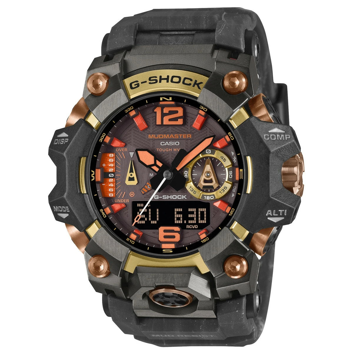 G-SHOCK 電波 ソーラー 電波時計 カシオ Gショック マッドマスター MUDMASTER CASIO 限定 腕時計 MASTER OF G GWG-B1000MG-1A9JR マグマ Magma Gold【2026 新作】