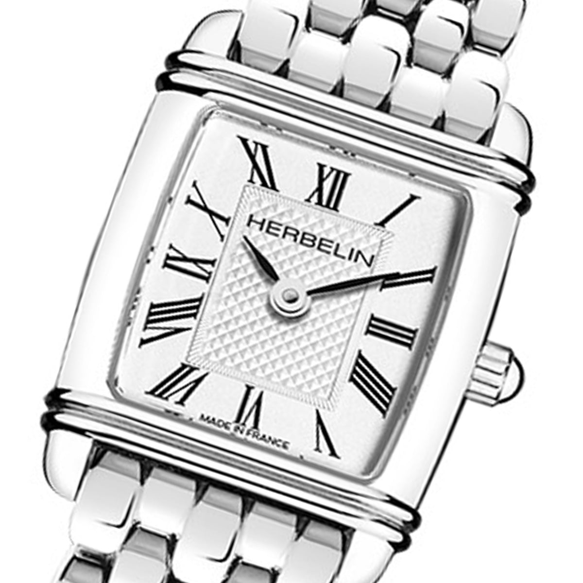エルブラン HERBELIN アールデコ ミニ ARTDECO MINI 17.8mm×19.4mm 腕時計 レディース クオーツ H17438AP08B スクエア メタルベルト ローマ数字 シルバー【60回分割手数料無料！】