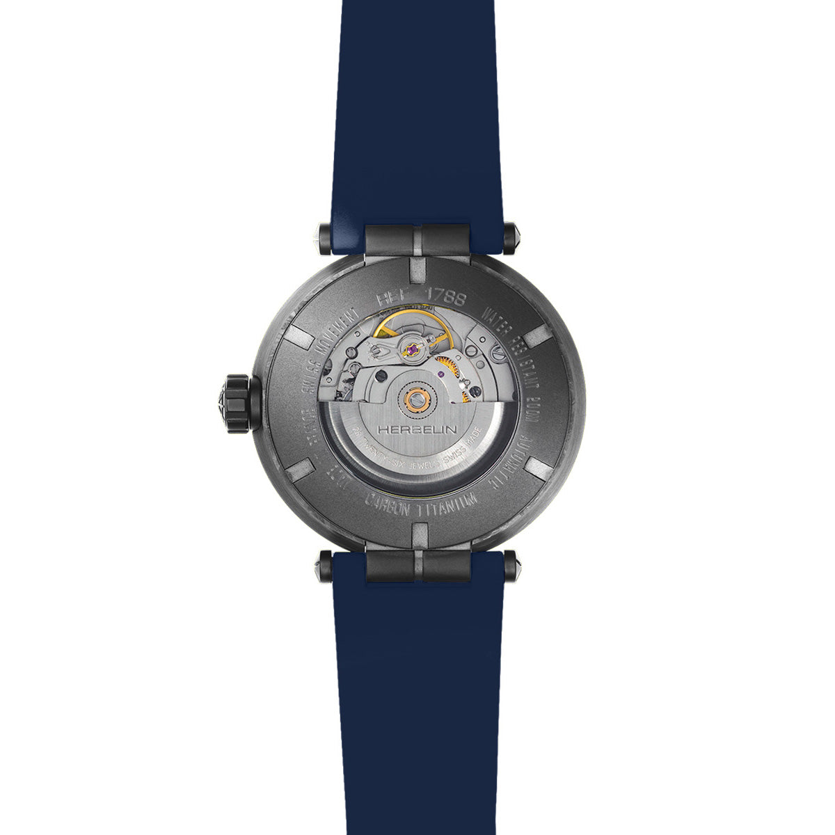 エルブラン HERBELIN ニューポート NEWPORT 43mm 腕時計 メンズ 自動巻き H1788CTN15CB ラウンド FKMベルト ブルー【60回分割手数料無料！】