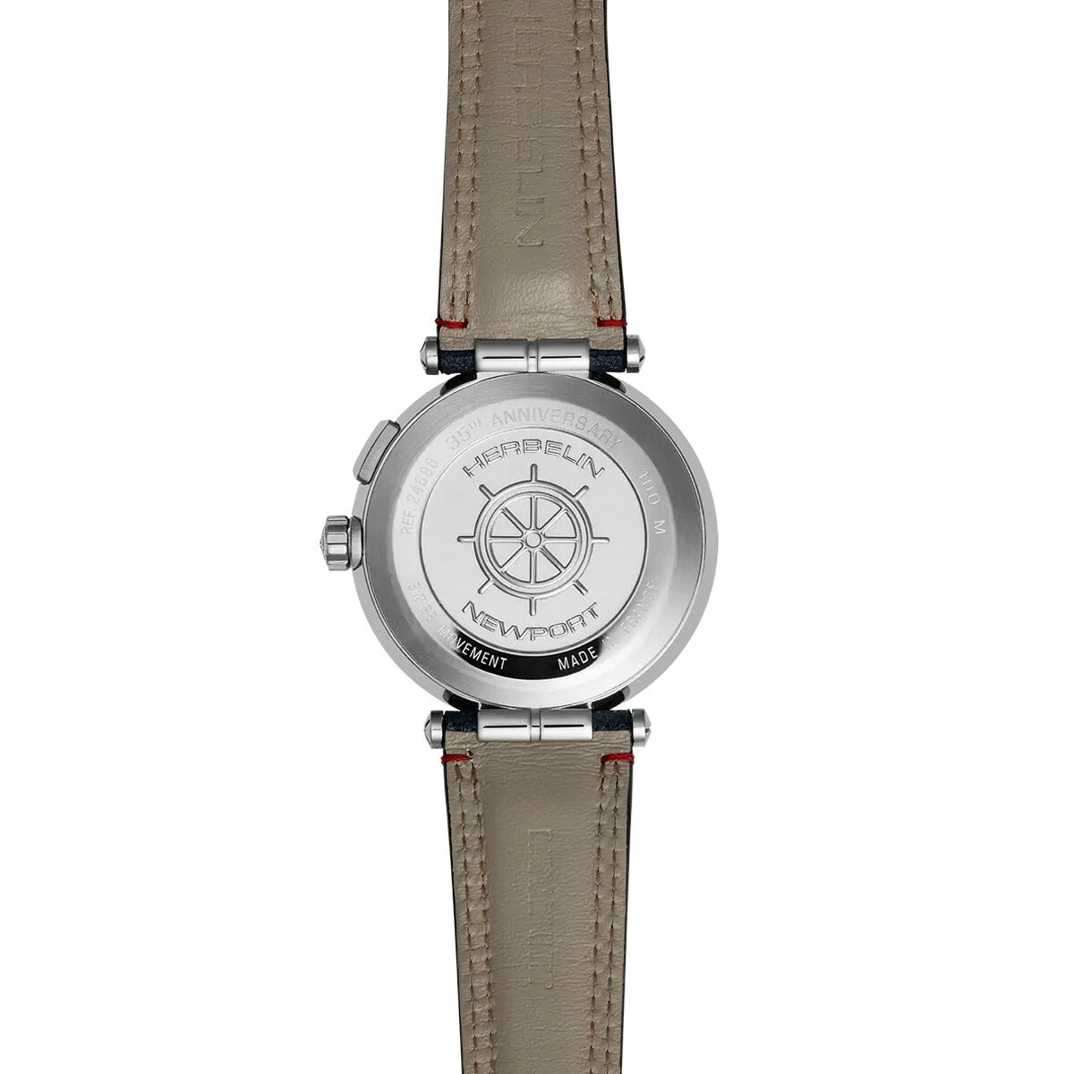 エルブラン HERBELIN ニューポート NEWPORT 43mm 腕時計 メンズ クオーツ H24688A15 ラウンド 革ベルト ネイビー マレオグラフ 35周年記念【60回分割手数料無料！】