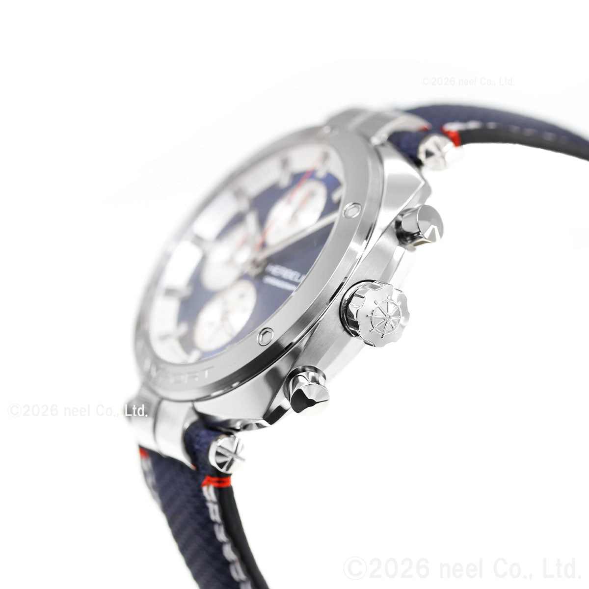 エルブラン HERBELIN ニューポート NEWPORT 42mm 腕時計 メンズ クオーツ クロノグラフ H35664AP25 クッション スクエア HERITAGE 革ベルト ネイビー【60回分割手数料無料！】