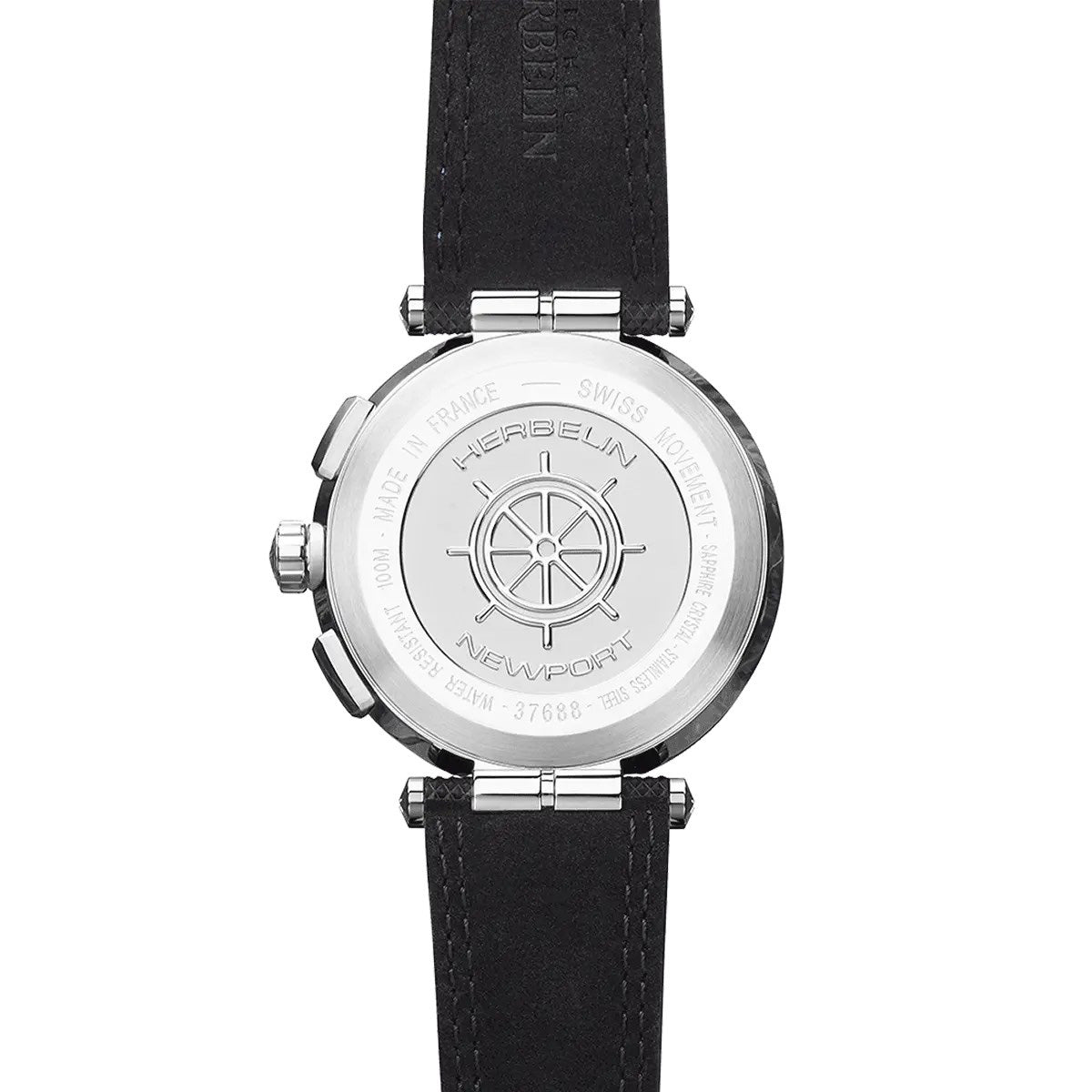 エルブラン HERBELIN ニューポート NEWPORT 43mm 腕時計 メンズ クオーツ クロノグラフ H37688AG65 ラウンド ファブリックベルト ブルー【60回分割手数料無料！】