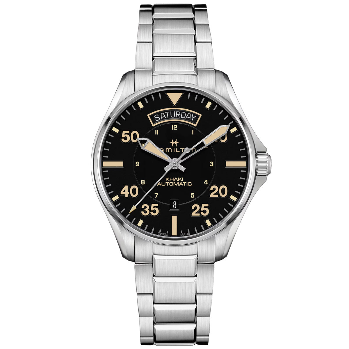 ハミルトン HAMILTON カーキ アビエーション デイデイト オート H64645131 腕時計 メンズ 自動巻き KHAKI AVIATION DAY DATE AUTO【正規品】【60回分割手数料無料！】
