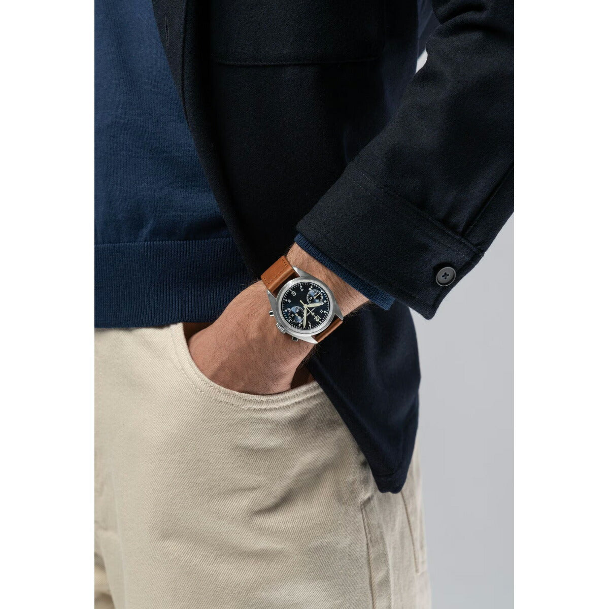 ハミルトン HAMILTON カーキ アビエーション パイロット パイオニア メカニカル クロノグラフ H76409540 腕時計【2025 新作】【正規品】【60回分割手数料無料！】