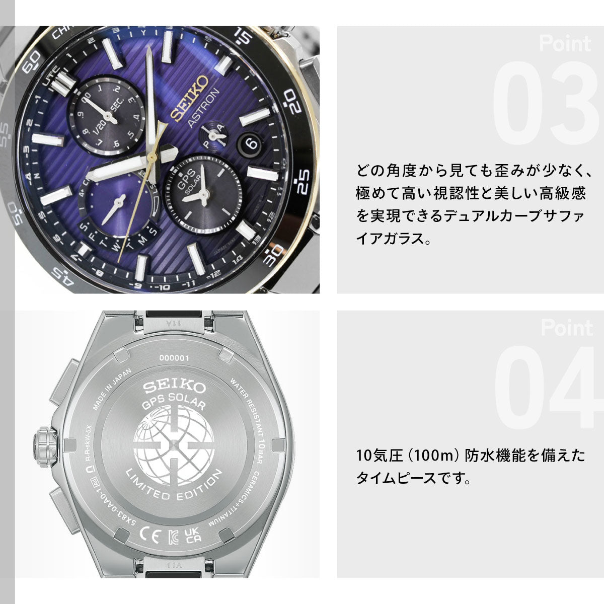セイコー アストロン ネクスター HAB011J GPSソーラーウォッチ GPS衛星電波時計 セイコー創業145周年記念限定 コアショップ限定 江戸紫 SEIKO ASTRON NEXTER