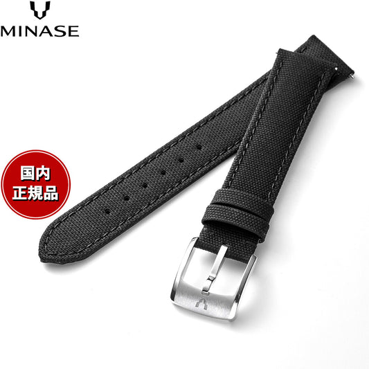 ミナセ MINASE 腕時計 替えバンド ベルト ストラップ メンズ MASTER CRAFT J3 マスタークラフト J3 ラバー ワンタッチストラップ(美錠付) ブラック J3-RBK18-01【2026 新作】【60回分割手数料無料!】