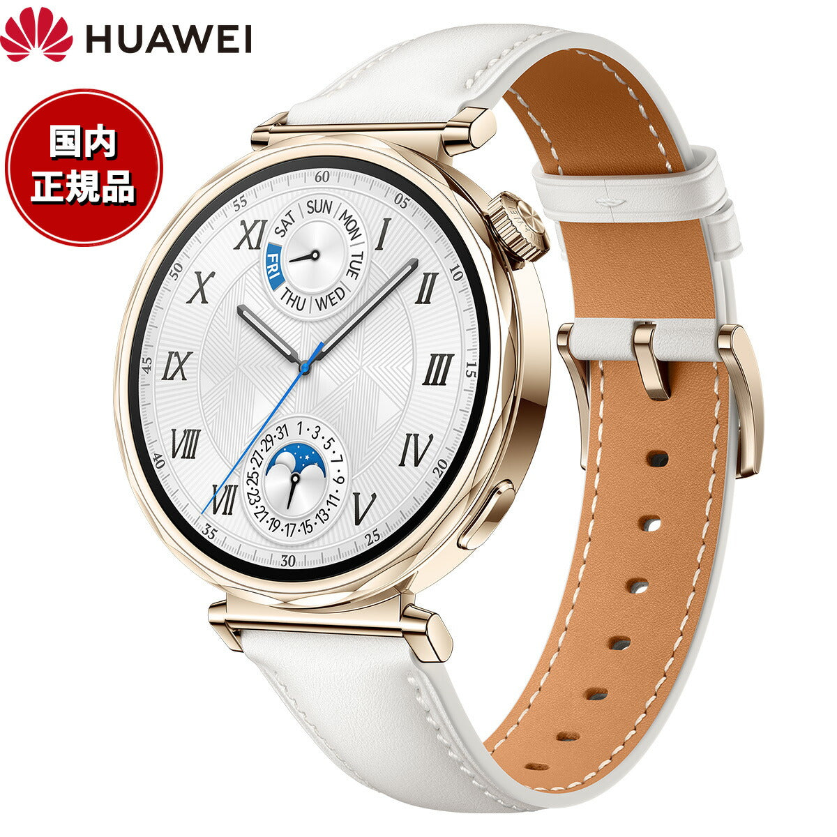 ファーウェイ HUAWEI スマートウォッチ WATCH GT5 41mm JNA-B19-WH ウェアラブル 血中酸素 ゴルフナビ ホワイト 腕時計 メンズ レディース【2024 新作】