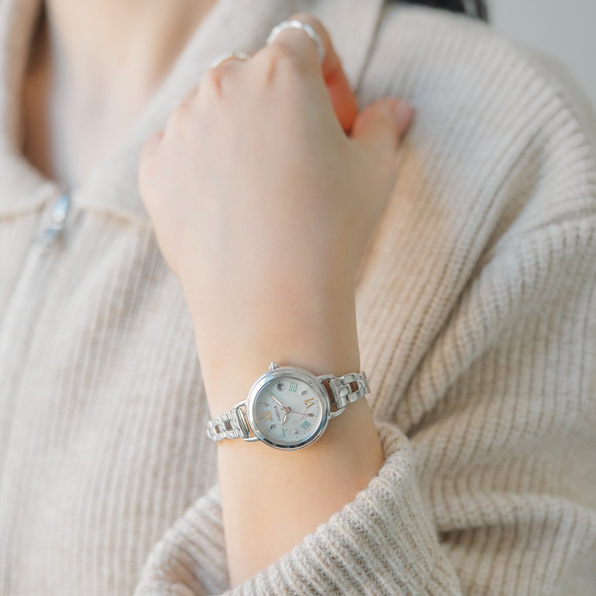 シチズン ウィッカ CITIZEN wicca ソーラーテック 電波時計 限定モデル 腕時計 レディース KL0-511-21 カフェタイム 替えバンド付属【2026 新作】