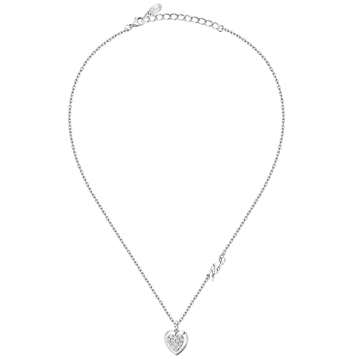 カール ラガーフェルド KARL LAGERFELD ネックレス ペンダント アクセサリー チャームコレクション Charm Collection シルバー クリスタル ホワイト ハート チャーム KLAYD09