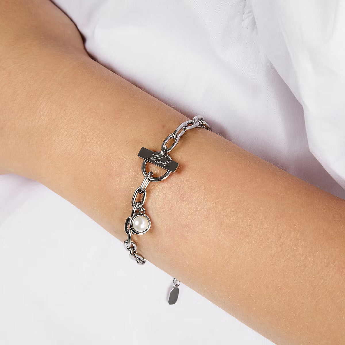 カール ラガーフェルド KARL LAGERFELD ブレスレット アクセサリー パールコレクション Pearl Collection シルバー シェル パール ホワイト KLAYR06