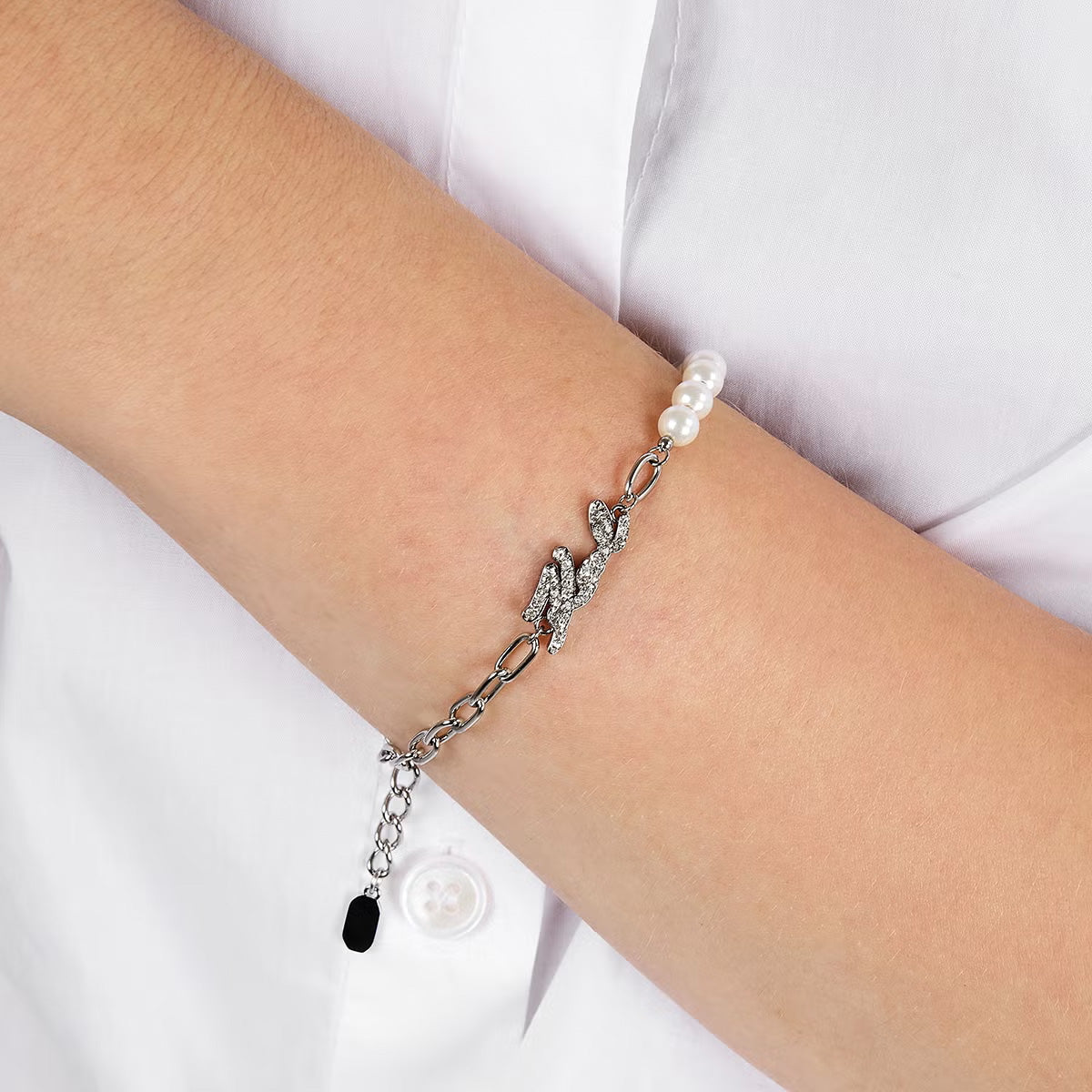 カール ラガーフェルド KARL LAGERFELD ブレスレット アクセサリー パールコレクション Pearl Collection シルバー シェル パール ホワイト クリスタル KLAYR08