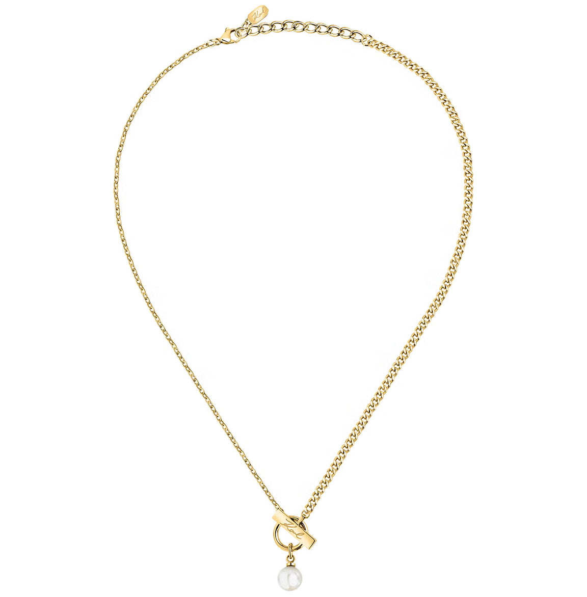 カール ラガーフェルド KARL LAGERFELD ネックレス ペンダント アクセサリー パールコレクション Pearl Collection イエローゴールド シェル パール ホワイト KLAYR12