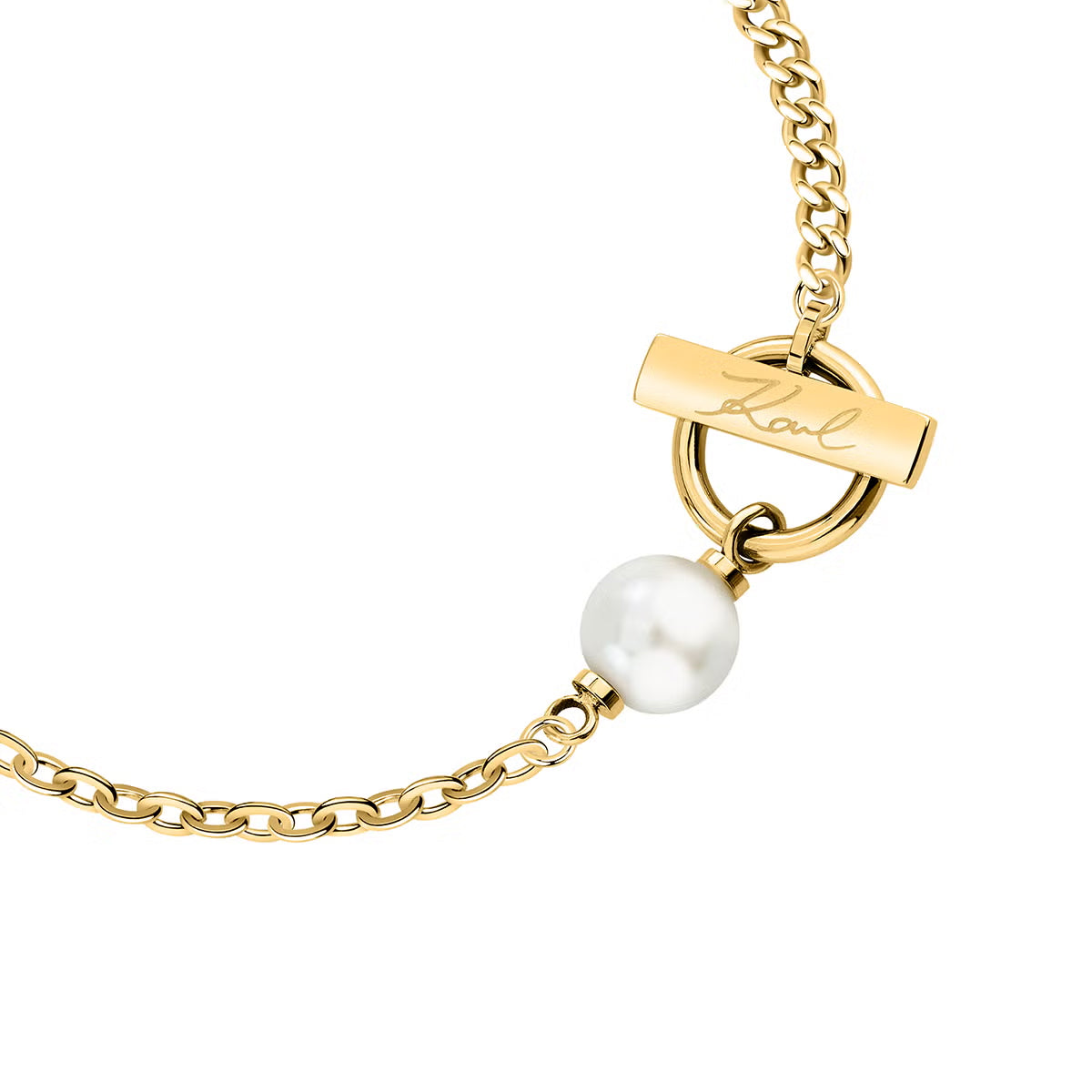 カール ラガーフェルド KARL LAGERFELD ブレスレット アクセサリー パールコレクション Pearl Collection イエローゴールド シェル パール ホワイト KLAYR13