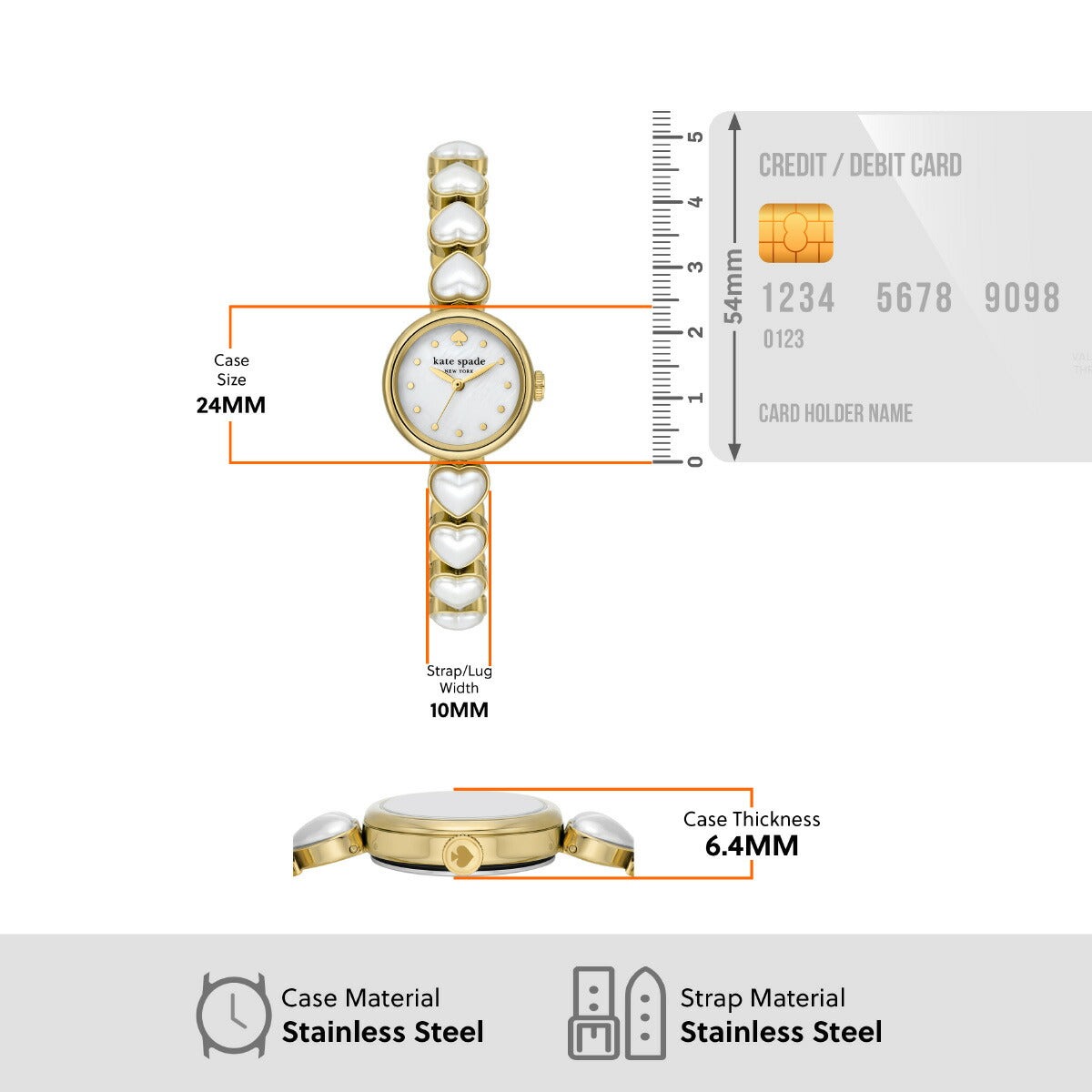 ケイトスペード ニューヨーク kate spade new york 腕時計 レディース モンロー パール ハート KSW1815