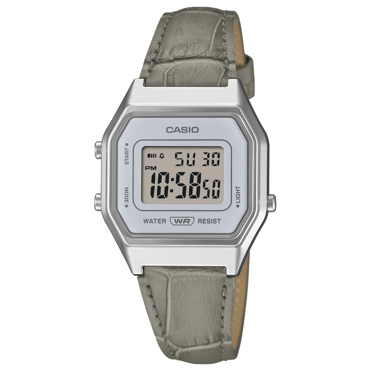 カシオ クラシック CASIO CLASSIC デジタル 限定モデル 腕時計 レディース LA680WEL-8A2JF 型押しレザーバンド グレー【2026 新作】