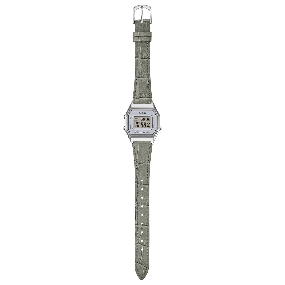 カシオ クラシック CASIO CLASSIC デジタル 限定モデル 腕時計 レディース LA680WEL-8A2JF 型押しレザーバンド グレー【2026 新作】