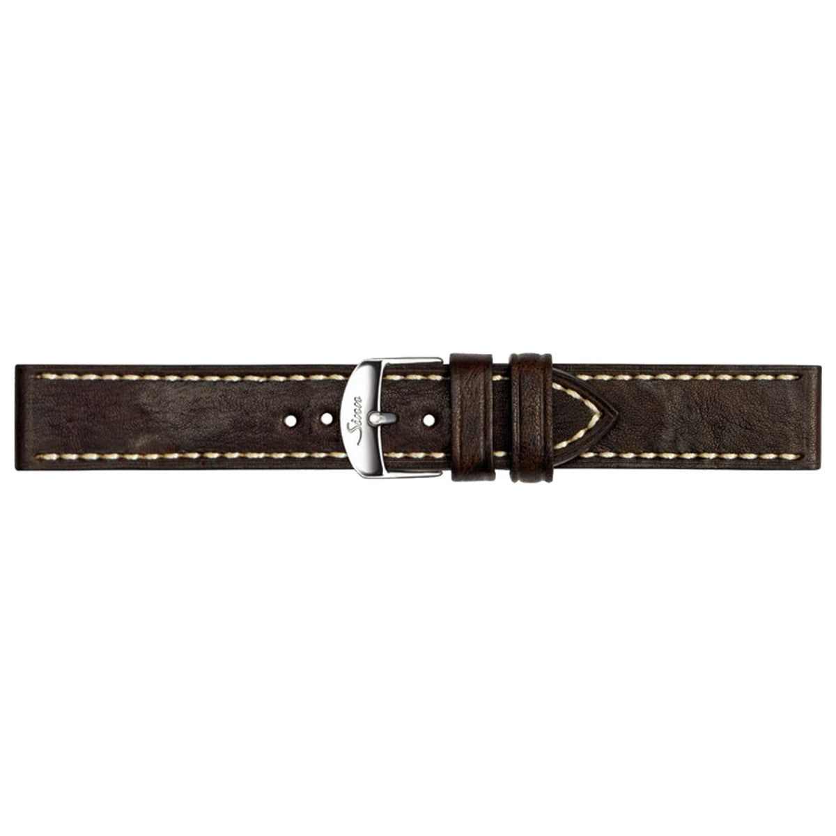 Sinn ジン 純正 替えバンド ベルト ヴィンテージカウレザーストラップ ダークブラウン ホワイトステッチ チタンバックル付き チタン尾錠 22mm