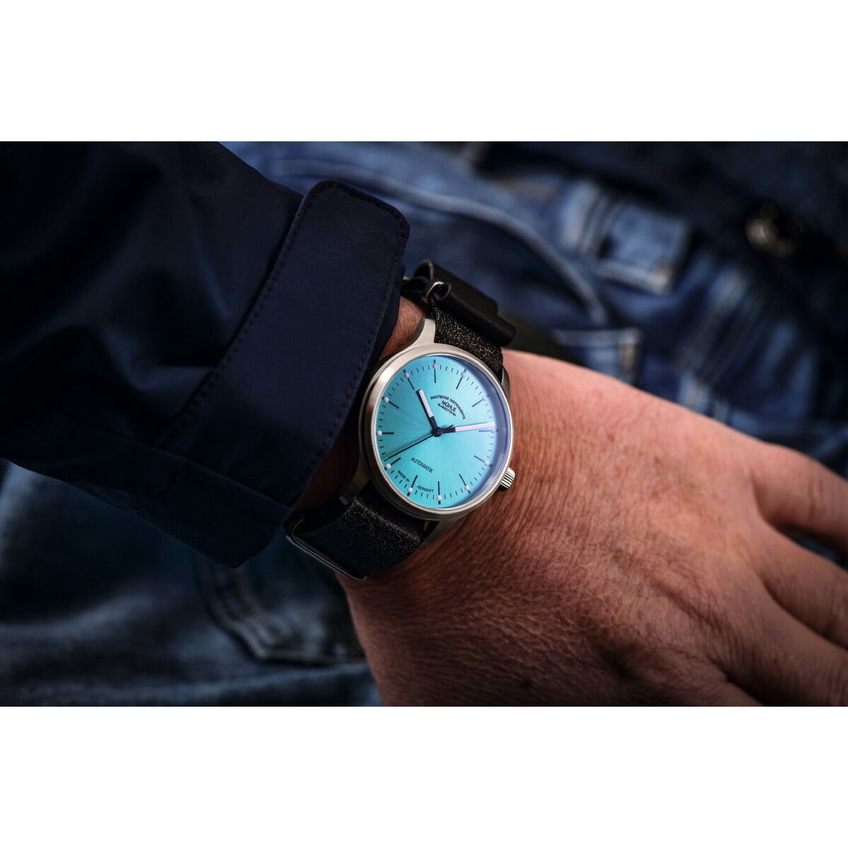 ミューレ グラスヒュッテ Muhle Glashutte パノヴァ ターコイズブルー Panova Turquoise Blue 腕時計 自動巻き M1-40-79-MB ドイツ製【正規品】【60回分割手数料無料！】