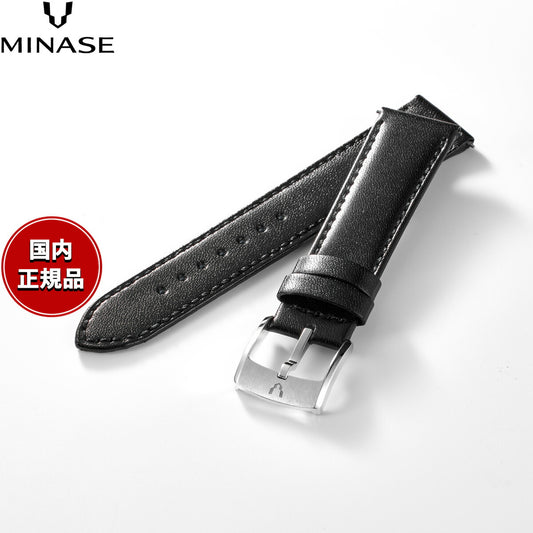 ミナセ MINASE 腕時計 替えバンド ベルト ストラップ メンズ MASTER CRAFT M3 マスタークラフト M3 スムースレザー 黒 M3M3-VBK